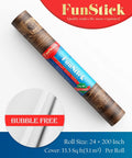Brown Wood Grain Contact Paper Peel And Stick For Cabinets And Countertops, 24 x 200 inch roll with bubble-free label