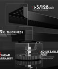 32 Inch Linear Shower Drain With Square Hole Pattern Cover Grate Removable SUS304 Stainless Steel Matte Black detail view
