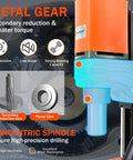 Beefy Magnetic Drill Press 1400W Copper Motor with metal gear and concentric spindle for precision drilling.