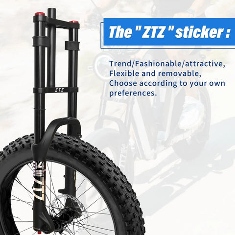 26 Inch Fat Tire Front Fork With Air Suspension For Mountain Bikes, 180mm Travel, 135mm Hub, Rebound Adjust