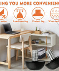 Upgrade Your Home Setup With Eight Piece Adjustable M8 Furniture Levelers featuring tough stainless steel and nylon base, close-up view.