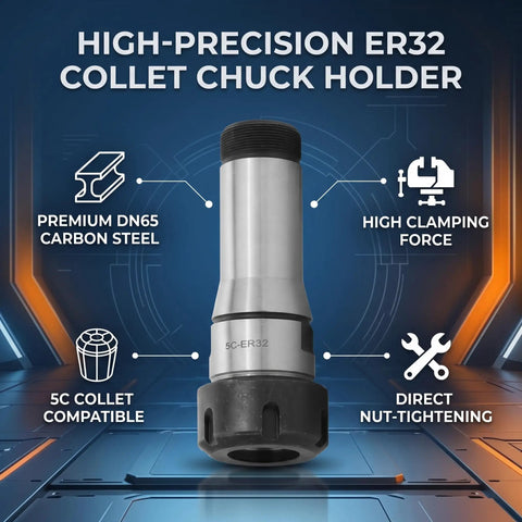 5C ER32 Collet Chuck Tool Holder With Spring Pincer Mandrel For Milling Machines Built Tough Carbon Steel Clamp Easy Setup