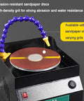Heavy Duty Electric Wet And Dry Belt Sander With Seven Speeds Up To 3350 Rpm Multi-Angle Knife Sharpener Tool showing 150mm sanding disc and water nozzle.