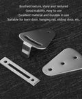 Tarnish-Proof Stainless Steel Barn Door Lock Kit With No Fuss Easy Install For Sliding Barn Doors And Hanging Rails Includes 3 Metal Sheets 4 Gaskets And 5 Screws For A Solid Long Lasting Lock Up, stainless steel lock parts