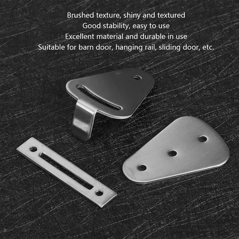 Tarnish-Proof Stainless Steel Barn Door Lock Kit With No Fuss Easy Install For Sliding Barn Doors And Hanging Rails Includes 3 Metal Sheets 4 Gaskets And 5 Screws For A Solid Long Lasting Lock Up, stainless steel lock parts