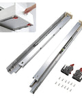 Heavy Duty Undermount Drawer Slides Two Pairs Twenty One Inch Full Extension Soft Close showcasing zinc plated rails and mounting kit.