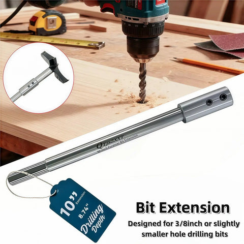 Built Different High Carbon Steel Forstner Bit Extension Set 7 Inch And 10 Inch Drill Chuck Adapter compatible with lathe drilling.