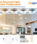 12 Pack 4 Inch LED Recessed Ceiling Lights With Junction Box, Dimmable, IC Rated, Color Temperature Adjustable 2700K-5000K