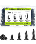 Six Hundred Pieces M3 Black Wood Screws Set Handy Short Lengths 6mm 8mm 10mm 12mm For Electronics DIY Cabinets Tiny Screws