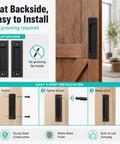 2 Pack Matte Black Flush Door Handle Set For Sliding Barn Doors Closets And Pocket Doors Heavy Duty Steel Recessed Pull With Screws Finger Pull Hardware For No Sweat Easy Access installed on barn door, flat backside, no grooving