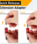 HARFINGTON red 2-piece quick-release magnetic screwdriver bit extension set, 3-inch CR-V steel, 1/4-inch hex shank