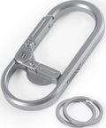 Rugged Titanium Carabiner Keychain Clip With Quick Release Minimalist EDC Key Hook And Bottle Opener with two stainless steel key rings