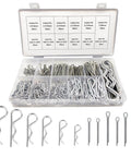 Pro Grade Cotter Pin And Hairpin Pin Assortment Kit 250 Pcs R Clips Spring Steel Retaining Pins Zinc Plated in clear case