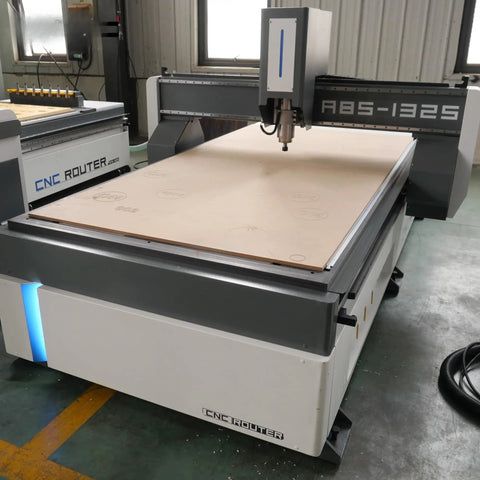 Beefy Heavy Duty Tank Grade CNC Wood Router 1325 4x8 in workshop for engraving, cutting, and milling MDF woodworking projects