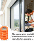 Four Piece Sliding Gate Roller Wheels With U Groove Small Pulley, Heavy Duty Steel Rollers For Smooth Sliding Doors Hardware Upgrade, Ideal For Barn Gates And Utility Sheds, Easy Install And Wobble Free Operation on glass sliding door
