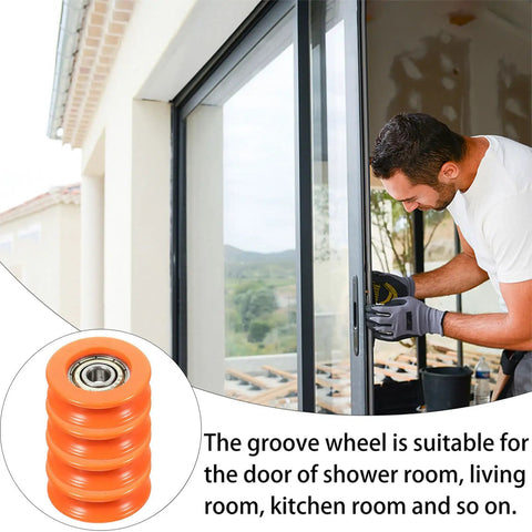 Four Piece Sliding Gate Roller Wheels With U Groove Small Pulley, Heavy Duty Steel Rollers For Smooth Sliding Doors Hardware Upgrade, Ideal For Barn Gates And Utility Sheds, Easy Install And Wobble Free Operation on glass sliding door
