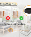 Round Rubber Furniture Caster Cups With Anti Slip Grip That Really Grips, Bed Stopper Floor Protectors for Hardwood Floor