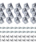 20 Sets 2020 Aluminum Extrusion T Slot Corner Brackets Kit With 40 M5 Bolts Nuts And 40 T Slot Nuts For 20X20 2040 80X20 Aluminum Rails