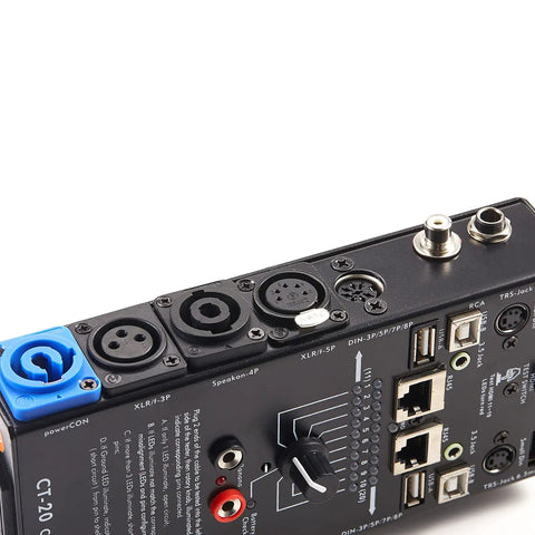 15 Plug Cable Tester And Line Finder All In One 15 In 1 Cable Checker With LED Indicators 10 Way Switch Wire Tracker For Quick Continuity Tests Rugged Pro Grade Black, angled view of black metal chassis with multiple audio and data ports