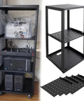 Heavy Duty Open Frame Server Rack With Smooth Rollin Wheels And No Sweat Cooling Shelves For 20U IT AV Gear And Rock Solid Network Equipment Storage with 3 shelves