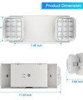 Dimensions of 4 Pack White LED Exit Sign With Battery Backup And Emergency Lights Adjustable Two Head Ultra Bright