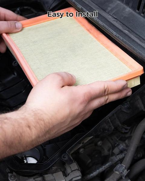 Installing Premium Filter Kit For Jeep Grand Cherokee 3.0L Diesel 2014-2020 engine air filter in engine compartment.