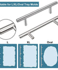 Hella Durable Heavy Duty Stainless Steel Serving Tray Handles Complete Kit With Mounting Screws for L/XL/Oval molds.