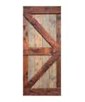 36In By 84In Solid Wood Interior Sliding Barn Door Slab In Brown Walnut Finish For Easy DIY Install - no hardware, front view