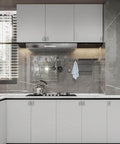 Polished Chrome Cabinet Knobs 10 Pack For Cabinets And Drawers Dresser Hardware Zinc Alloy Pulls installed in modern kitchen