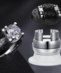 3 Inch Ball Vise Engraving Tool With 360 Degree Rotation Pro Grade Stainless Steel Clamp displayed with jewelry and block