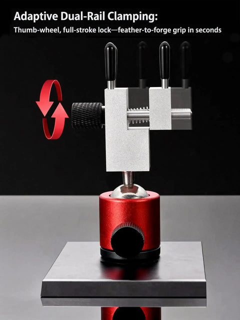 Ultra Precision Mold Steel Hobby Vise With 360 Degree Base Six Clamp Rods And 2.28 Inch Opening Width Handheld DIY Vise