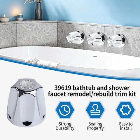 3-Handle Shower Trim Kit Replacement For Price Pfister Verve And Windsor Faucets, Tub And Shower Rebuild Kit With Solid Stems