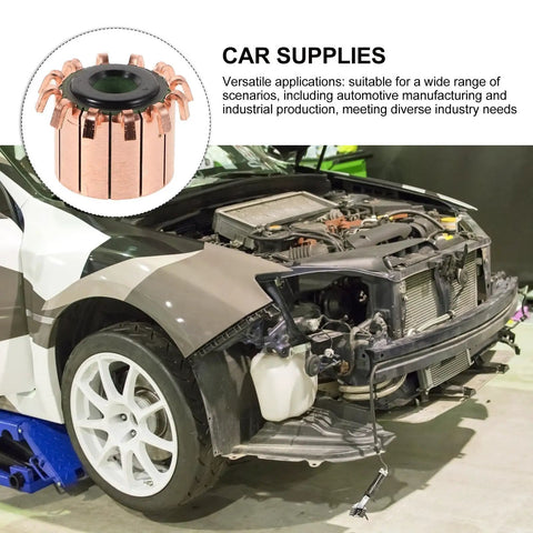 Beefed-Up Metal Replacement Motor Commutator For Electric DC Motors, High Efficiency, Boosts Vehicle Power And Performance, Perfect For Auto Repair, Car Supplies, Industrial Production And Manufacturing Jobs, shown with car engine repair