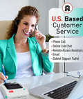 Customer service representative assisting clients about Solid 4x6 Direct Thermal Shipping Label Printer Plug And Play for various platforms.