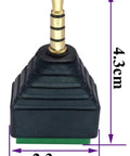 No Sweat Setup 3.5mm TRRS Audio Male To Four Pin Female Screw Terminal Solderless Converter Adapter, dimensions 4.3cm x 2.3cm.