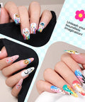 Dope 18 Color 3D Nail Art Pens Set With 0.7mm Tip For Nail Design Dotting Drawing And Painting All In One DIY Nail Art Kit in use