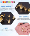 U Shape Copper Wire Crimp Terminal Kit, 525 Piece Non Insulated All In One Assortment With Open Barrel, various terminal sizes shown