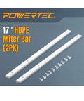 Two Pack 17 Inch Miter Bar For Table Saw Sleds And Router Tables, Crosscut Track With Predrilled Holes And Screws, HDPE Construction