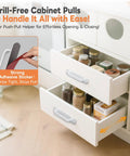 2 Pack 5.7 Inch Aluminum Alloy Adhesive Cabinet Handles No Drill Peel And Stick on kitchen drawers with strong tape.