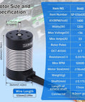 Beefy 4-Pole 1400KV Brushless Motor With 3.175mm Shaft Waterproof Sensorless High Speed Upgrade specifications