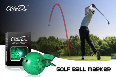 Golf Ball Marker Stencil For Launch Monitors Easy No Brainer Way To Mark Any Golf Ball For MLM2PRO with golfer in background