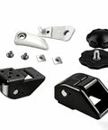 Top Shelf Football Helmet Chin Strap Hardware Bundle delivering Bulletproof Strap Loc and Cam Loc retention components in a clean white finish.