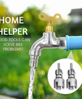 2pc Dual Function Pipe Threader Tool Set For Pvc Pipe 1/2 Inch 3/4 Inch And 1 Inch Die Compatible With Electric Drill For Home Plumbing Repairs Silver Finish next to a faucet.
