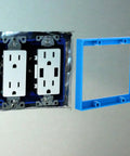 1/2-Inch Double Outlet Box Extender For 2-Gang Electrical Boxes Blue Receptacle Extender With Four Mounting Screws