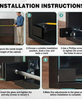 Installation instructions for Bulk Pack 8 Frameless Glass Door Hinges With Screws Black No Drill 90 Degree Replacement Hinges