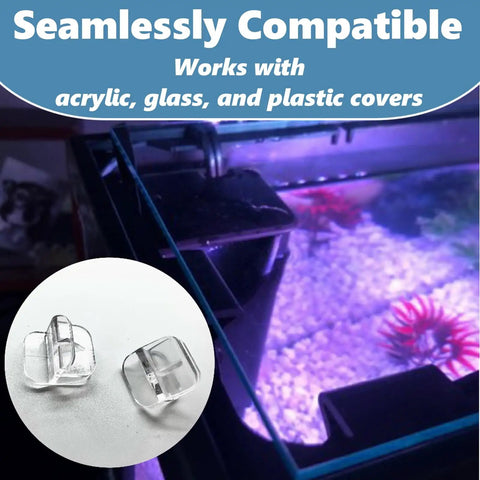 10 Pack Rimless Aquarium Clips For 3 To 5 Mm Glass Top Mount Lid Support Brackets Heavy Duty Tank Stabilizer Clamps on aquarium.