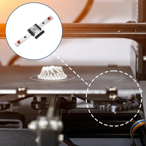 MGN12 150mm Linear Sliding Rail Guide Kit With MGN12C Carriage Block on a 3D printer in operation