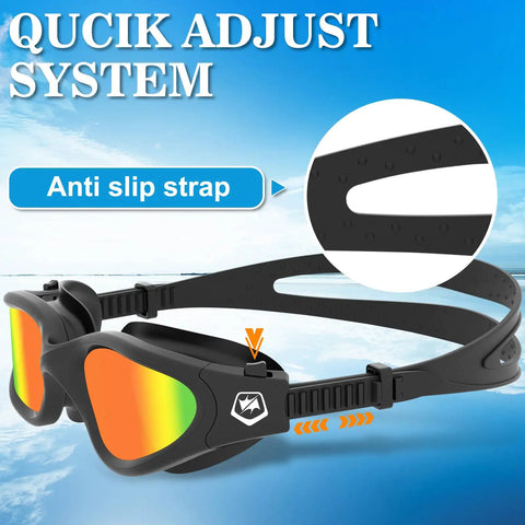 Straight Up Crisp Polarized Swimming Goggles For Outdoor Pool And Surf Featuring Legit Anti Fog Tech Tight Waterproof Fit And Top Tier UV Shield For Zero Glare Crystal Clear Vision