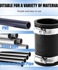 Image showing a One And A Half Inch Flexible PVC Pipe Coupling With Stainless Steel Clamp suitable for PVC, steel, and stainless steel pipes.