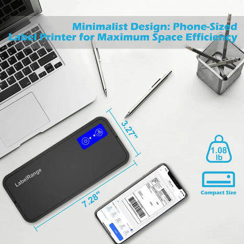 Bluetooth Thermal Label Printer For Mac Windows And Mobile Devices, Wireless 4X6 Shipping Label Printer For Packages on desk